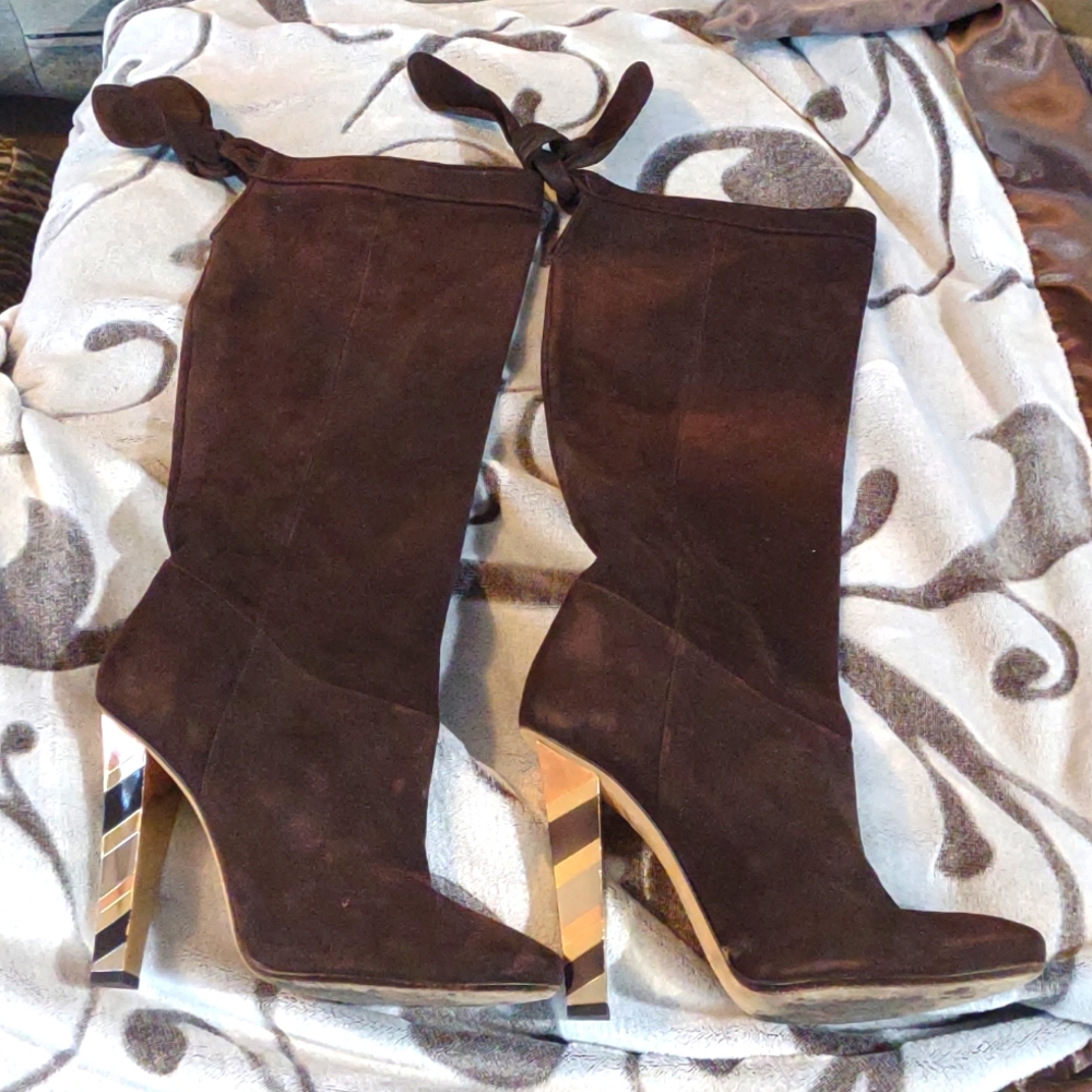 Jimmy Choo Dark Brown Suede Knee Boots size 40